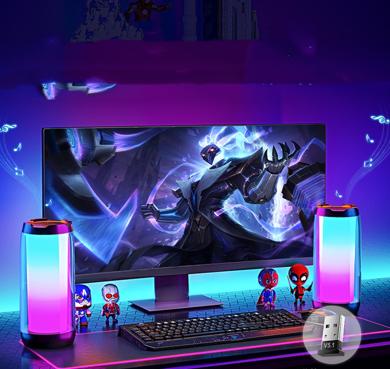 Atmospheric Ambient Light Gaming House Desktop Computer Romantic Room Smart Bluetooth Speaker